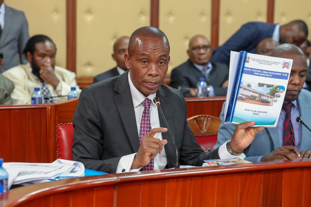Governor Kimani Wamatangi at the Senate to present the case for Thika Industrial Smart City